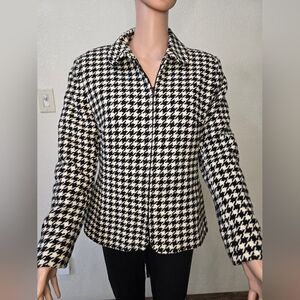 BERKERTEX vintage White & Black blazer jacket  size 14 Full Zip